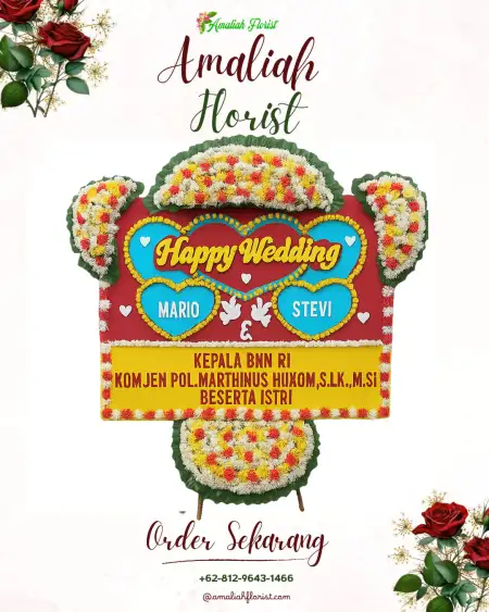 Papan Bunga Pernikahan Biuk